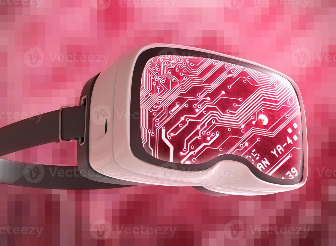 óculos de realidade virtual, hacker futurista, tecnologia de internet e conceito de rede foto