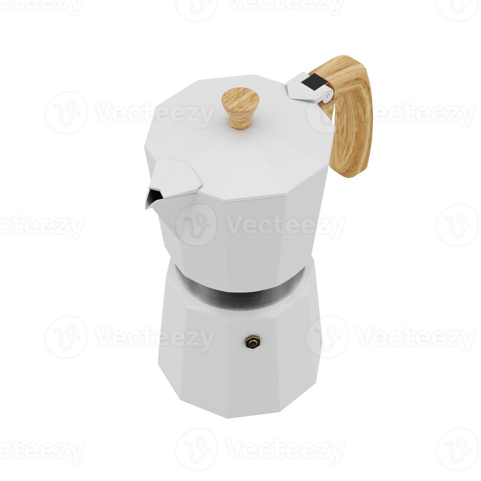 máquina de café moka branca renderização em 3d foto