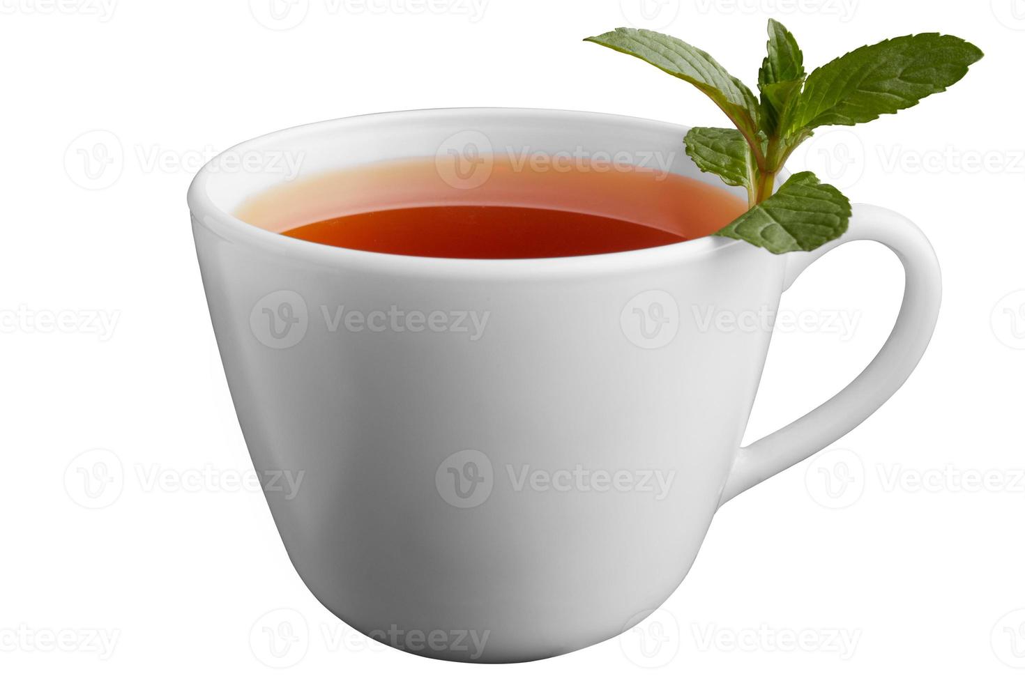 xícara de chá com hortelã foto
