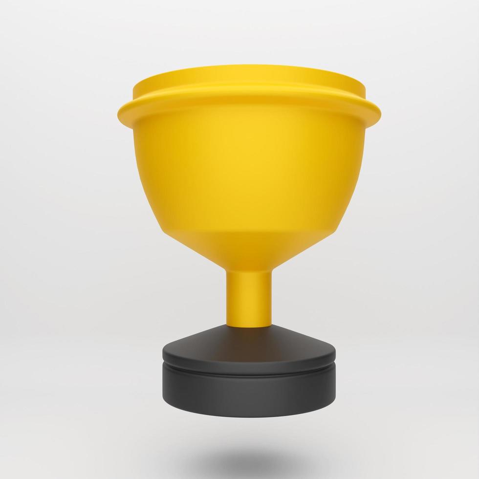 Troféu de ícone de desenho animado 3d para ilustração de renderização 3d infográfico de apresentação de modelo de maquete foto