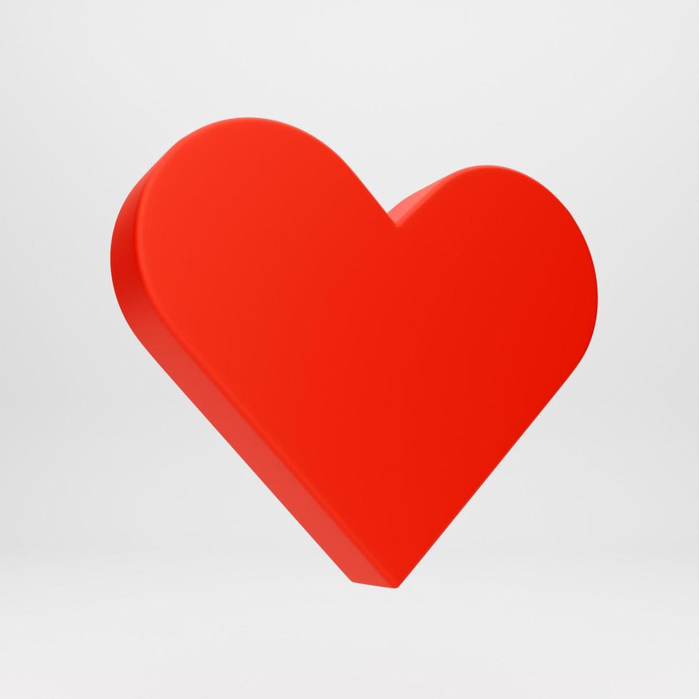 3d cartoon ícone amor coração para maquete apresentação infográfico 3d render ilustração foto