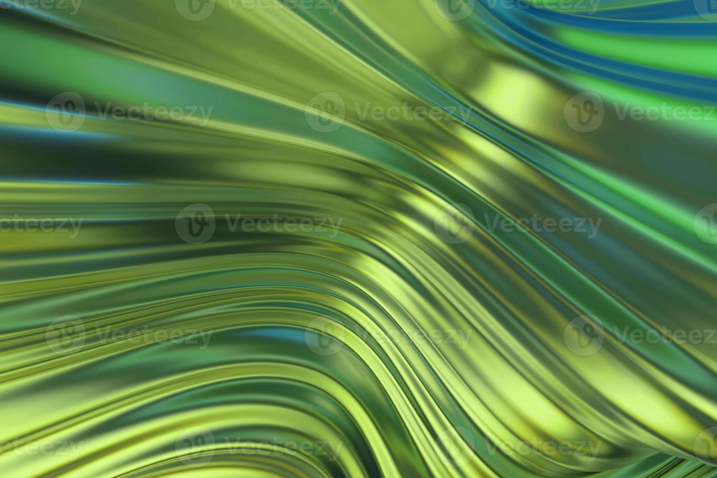 abstrata linha listrada ondulada verde e amarela curvada padrão retrô suave com textura de meio-tom pastel de onda. foto