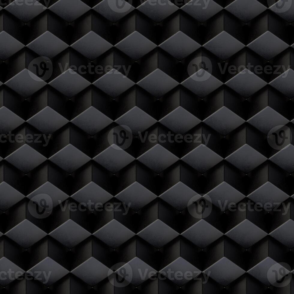 textura abstrata de chapa de aço de luxo de metal preto escuro com padrão geométrico futurista de metal brilhante em preto escuro. foto