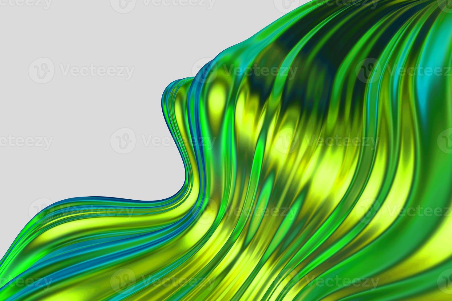 abstrata linha listrada ondulada verde e amarela curvada padrão retrô suave com textura de meio-tom pastel de onda. foto