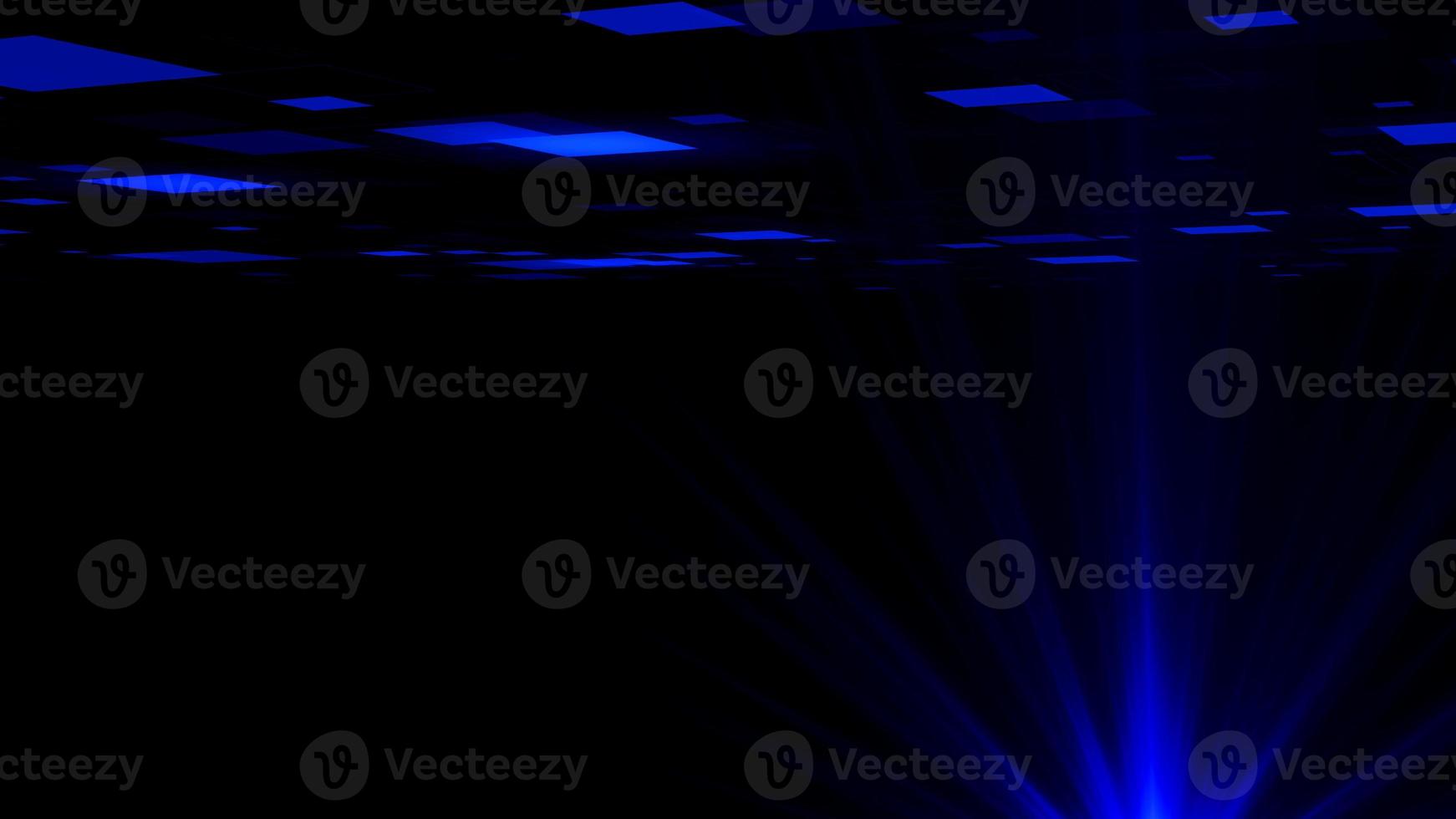 sala de palco de tecnologia moderna futurista azul escuro digital com linha de arquitetura digital em torno de holofotes de luz em preto. foto