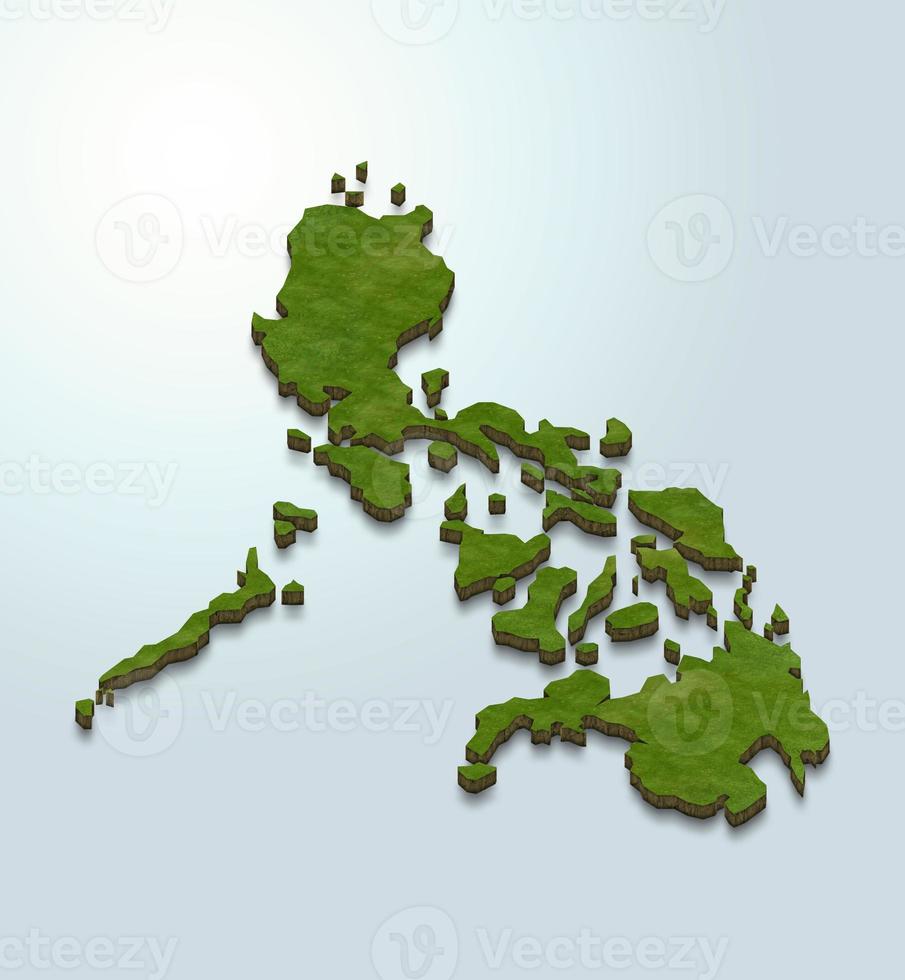 ilustração de mapa 3D das Filipinas foto