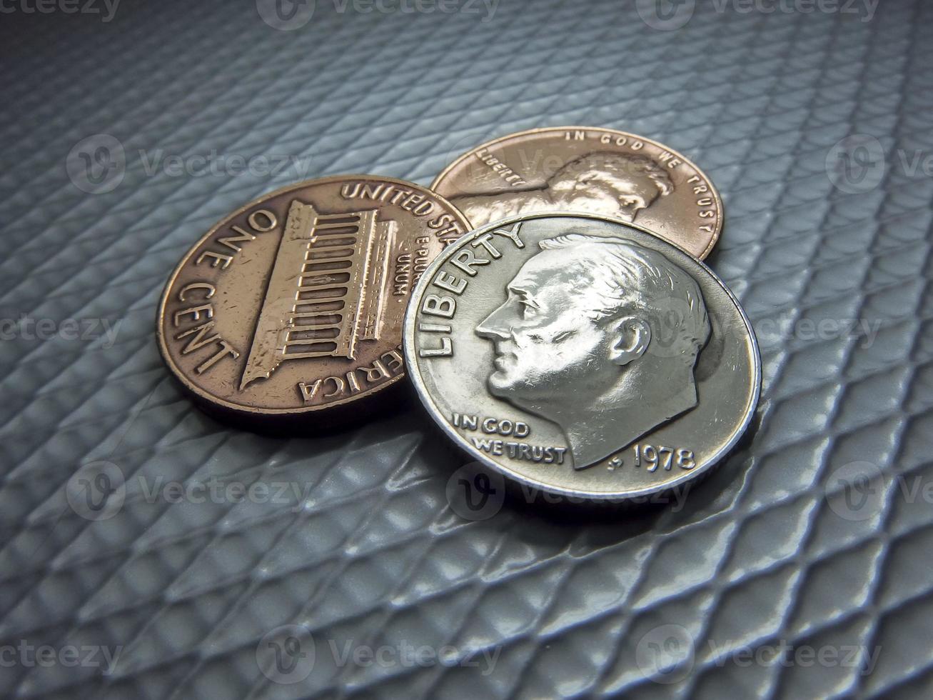 moedas de dólar americano foto