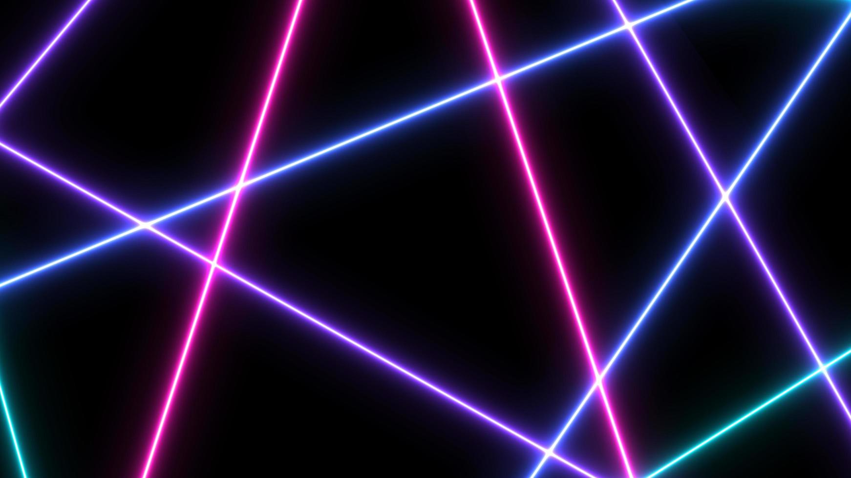 abstrato retro sci-fi neon brilhante lente flare colorido em fundo preto. laser show design colorido para tecnologias de publicidade de banners. estilo retro dos anos 80 foto