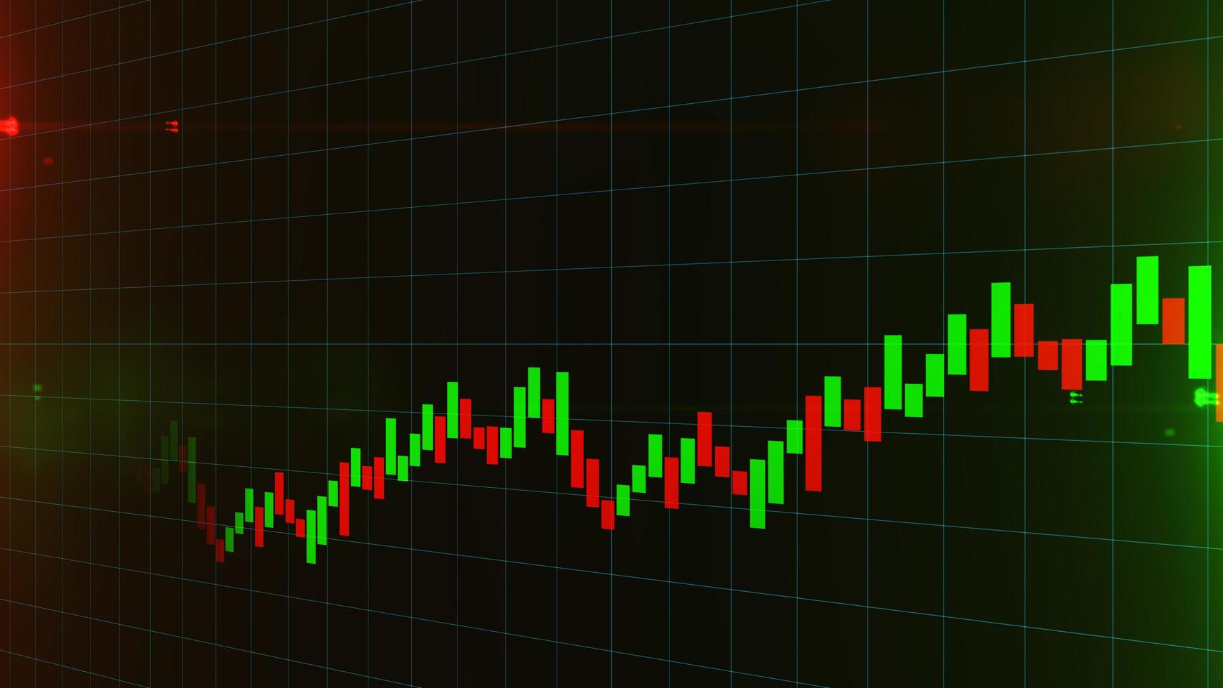 gráfico de gráfico verde de negócios de lucro e perda de negociação de investimento do mercado de ações. gráfico financeiro com gráfico de linha de tendência para cima negociação futura de ações foto