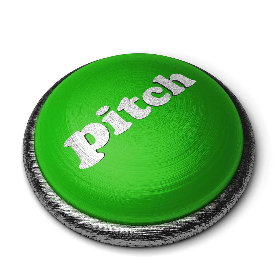 palavra de arremesso no botão verde isolado no branco foto