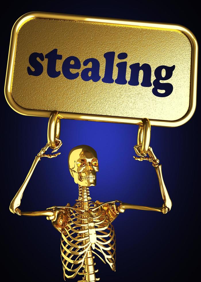 roubando palavra e esqueleto dourado foto