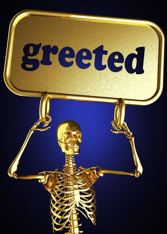 palavra saudada e esqueleto dourado foto