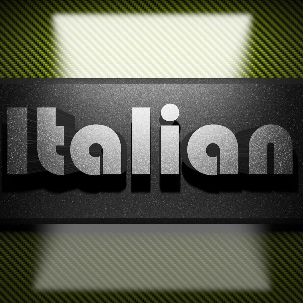 palavra italiana de ferro em carbono foto