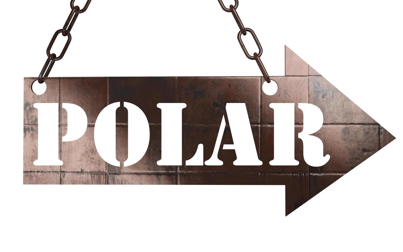 palavra polar no ponteiro de metal foto