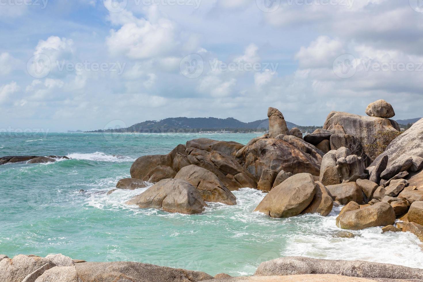 hin ta hin yai avô e avó rock na ilha de koh samui, Tailândia invisível e incrível. foto