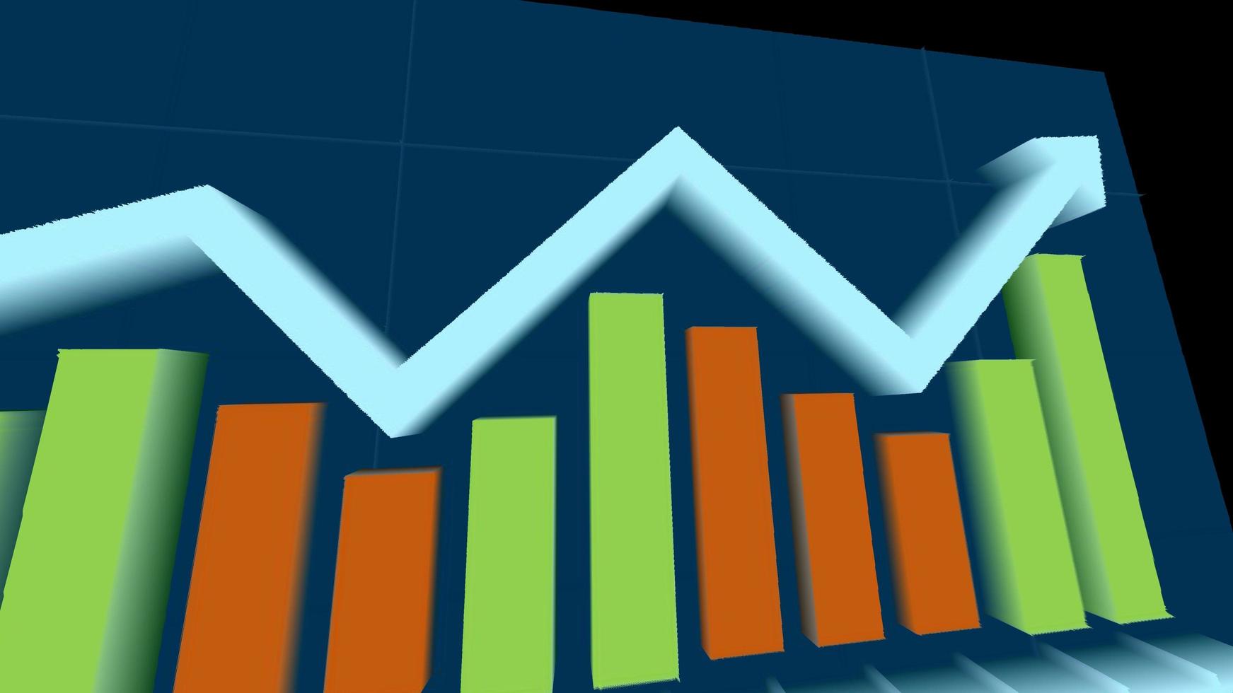 diagrama do mercado de ações. gráfico financeiro com seta de tendência para cima foto