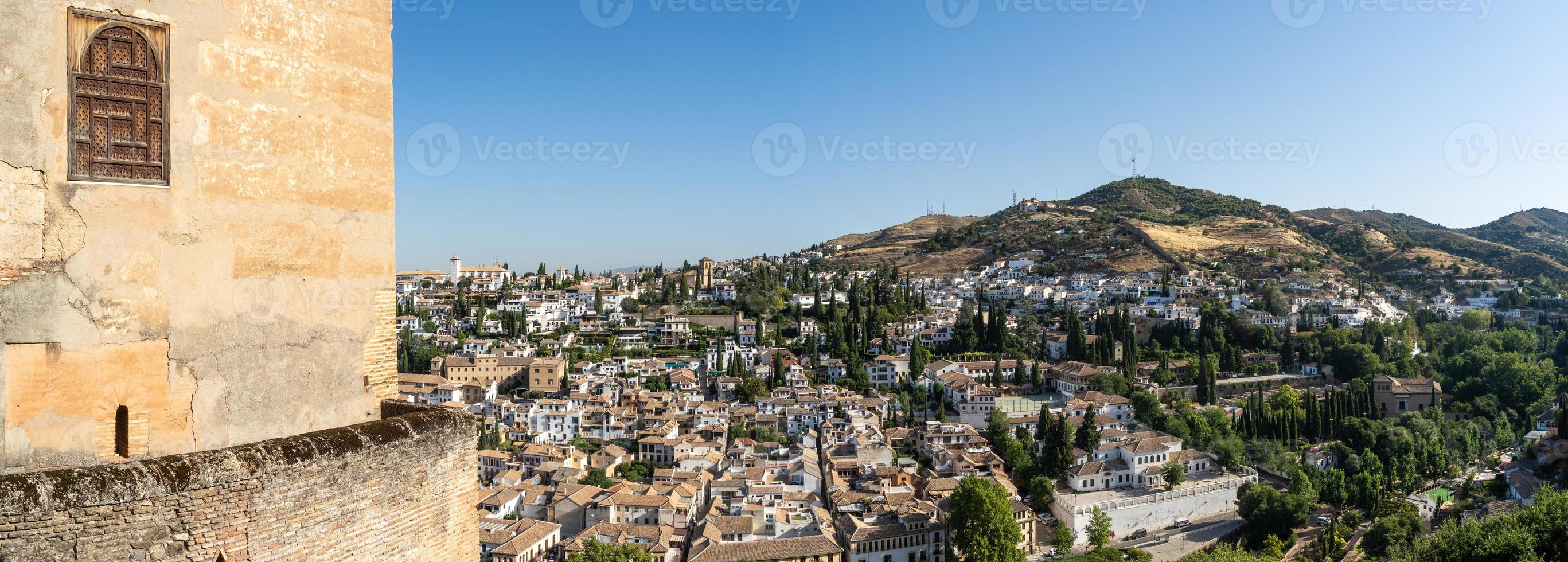 distrito de albayzin de granada, espanha, das torres da alhambra foto