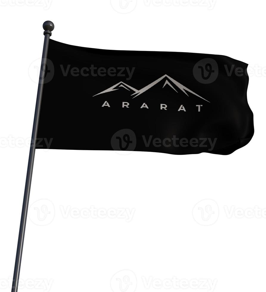 bandeira armênia montanha ararat, montanha armênia. trabalho 3D e imagens 3D foto