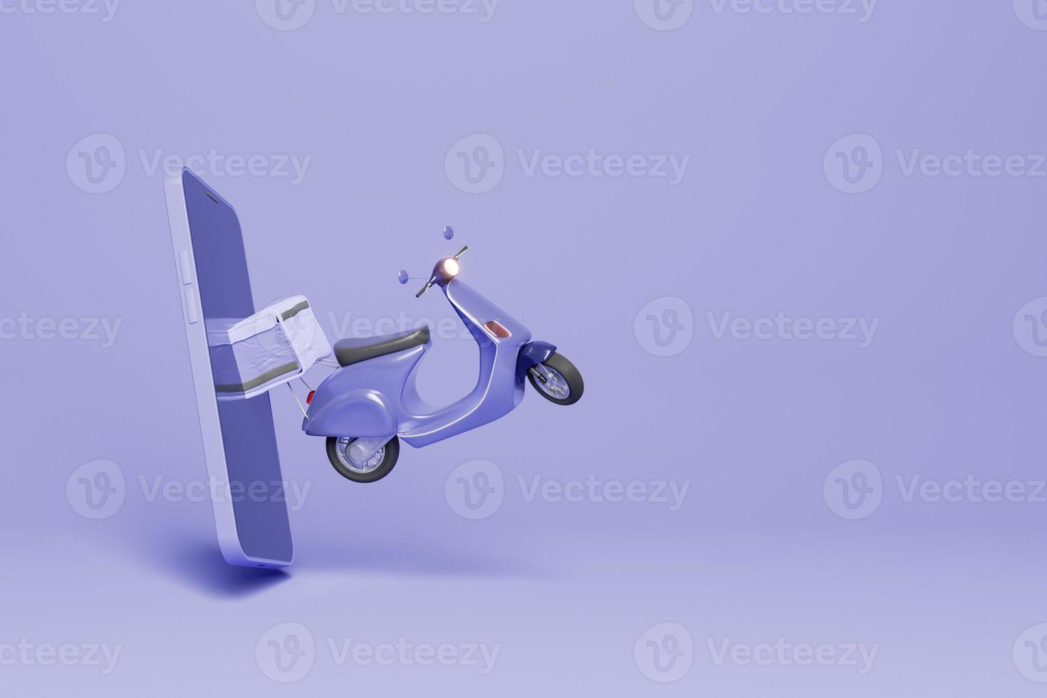scooter saindo da tela de um celular foto