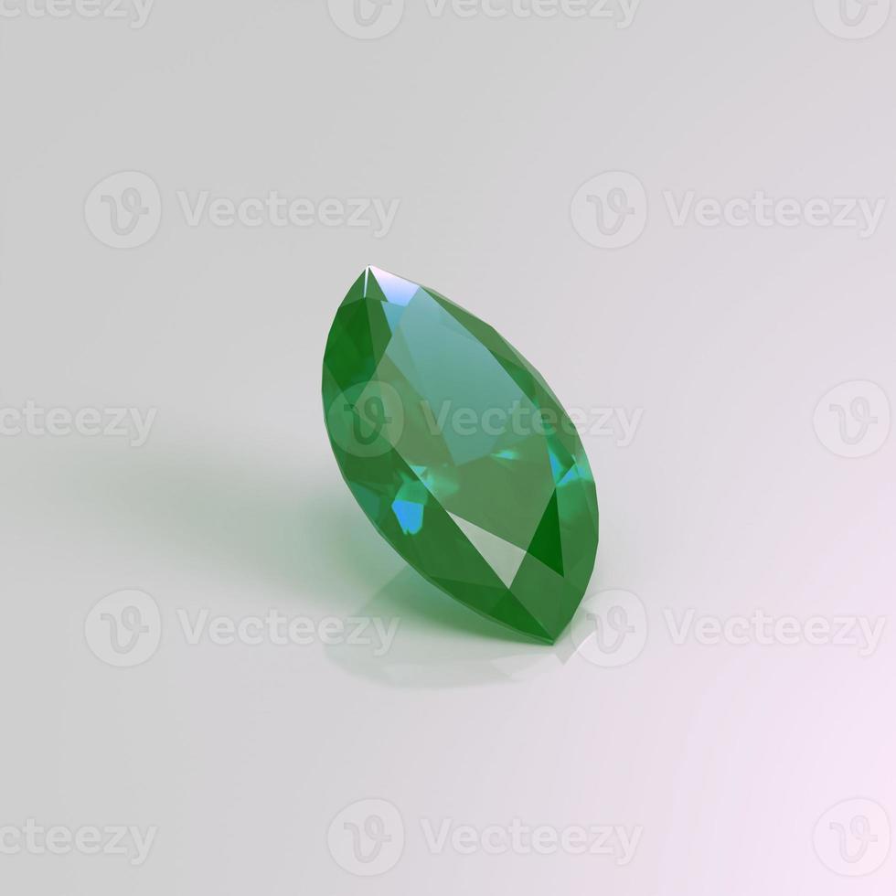 renderização 3d da marquise de pedra preciosa esmeralda foto