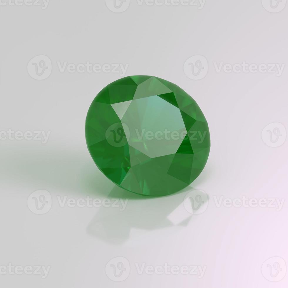 pedra preciosa esmeralda redonda renderização 3d foto