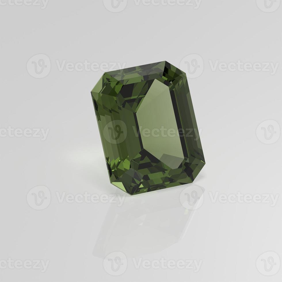 renderização 3d de pedra preciosa actinolita esmeralda foto
