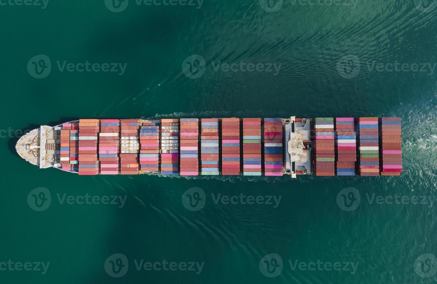 logística de navios de carga de contêineres e transporte de negócios de exportação de importação de navios foto