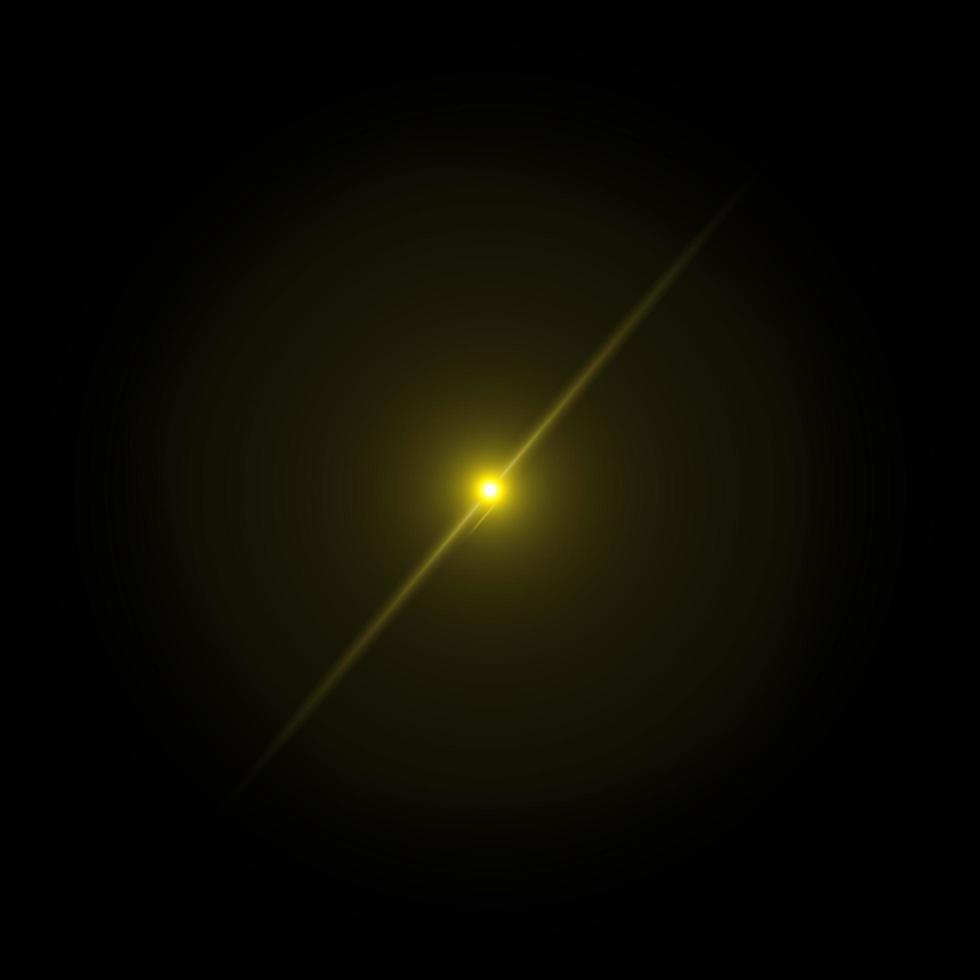 lente flare estrela ouro luz efeito especial fundo preto foto