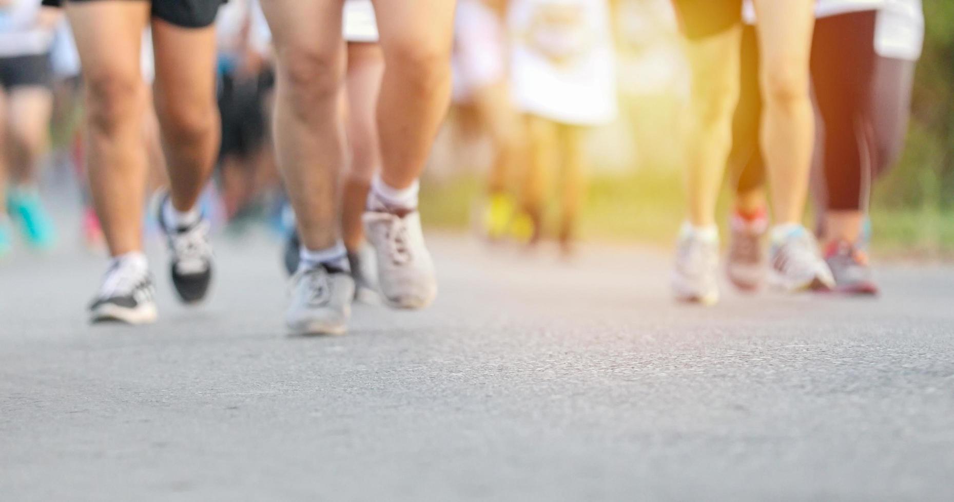 borrão de movimento da maratona foto