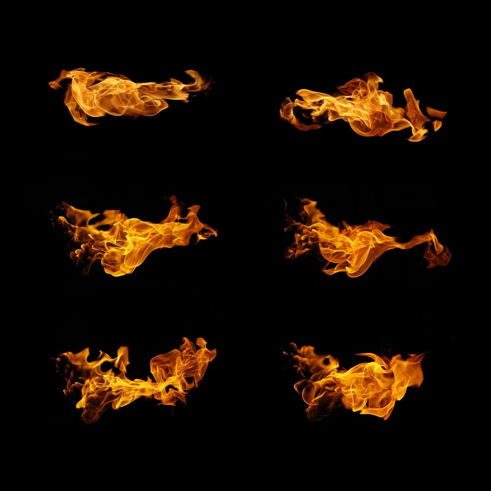 resumo de coleção de chamas em preto foto
