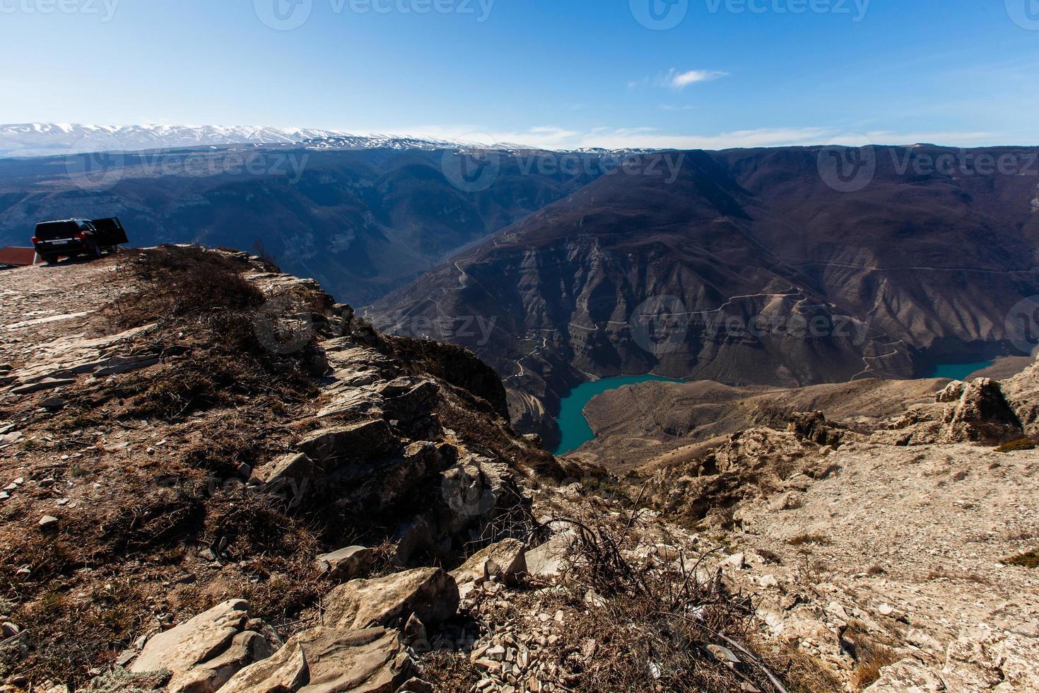 sulak canyon.chirkeyskaya hpp.nature of the cáucaso.vistas do cáucaso foto