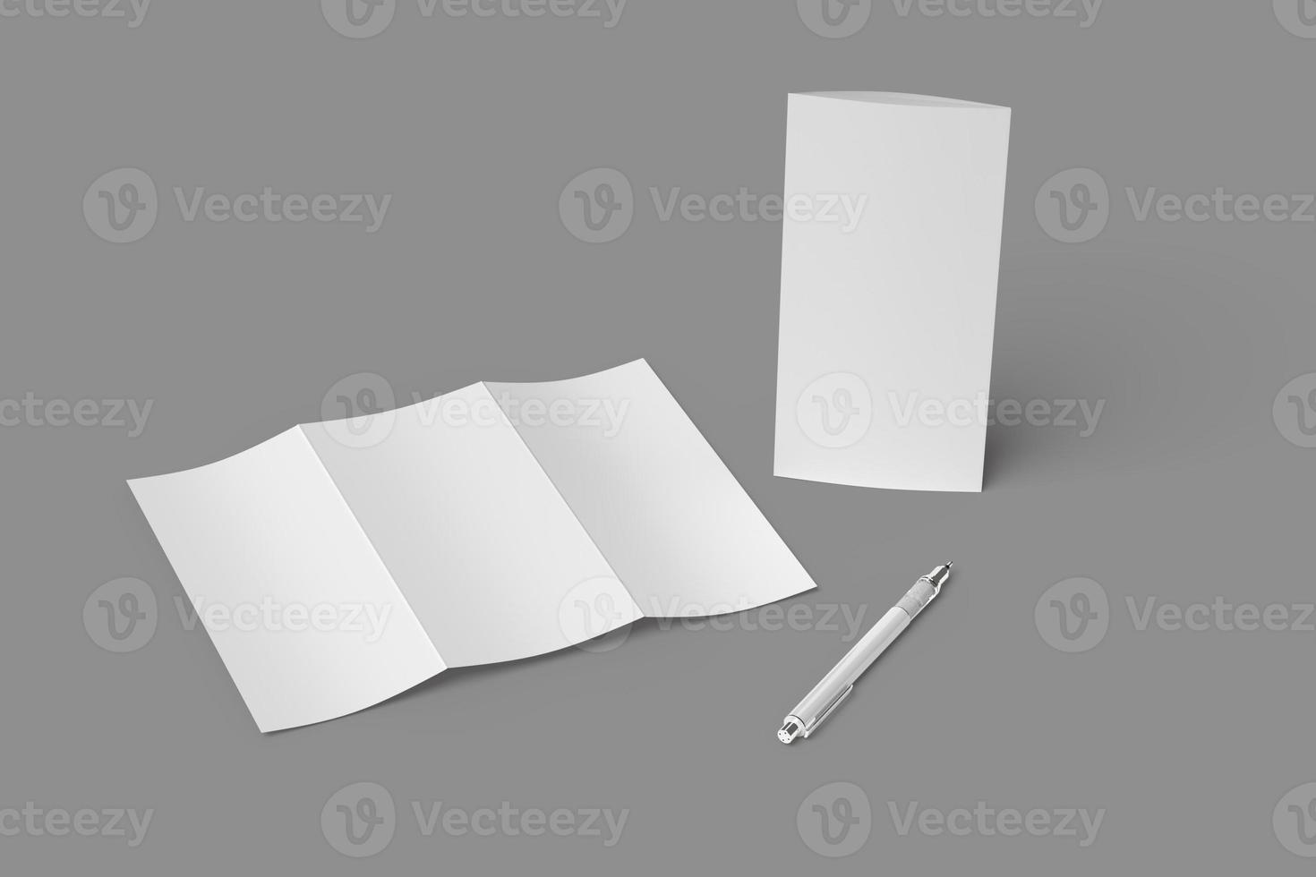 maquetes em branco de brochura a4 com três dobras foto