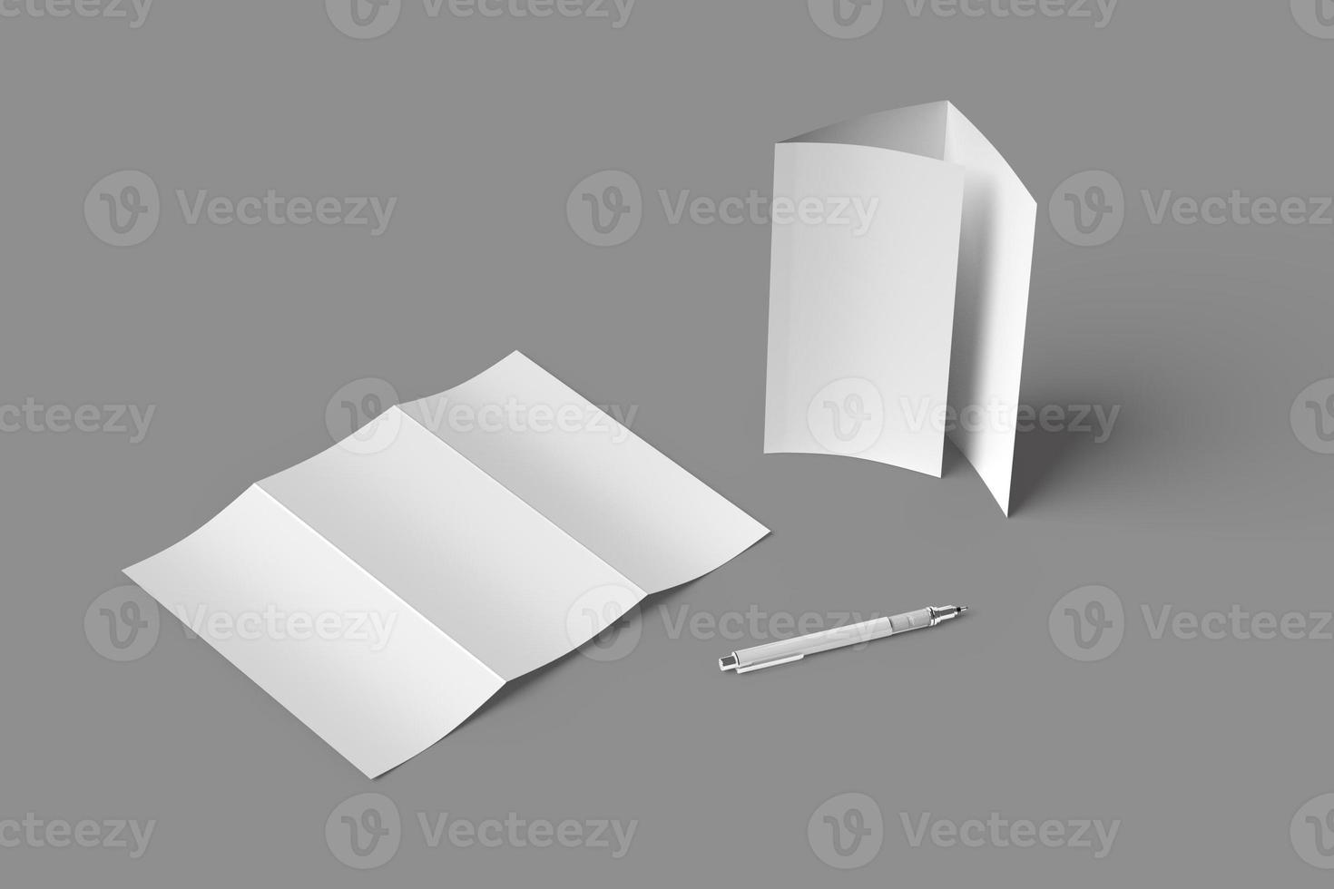 maquetes em branco de brochura a4 com três dobras foto