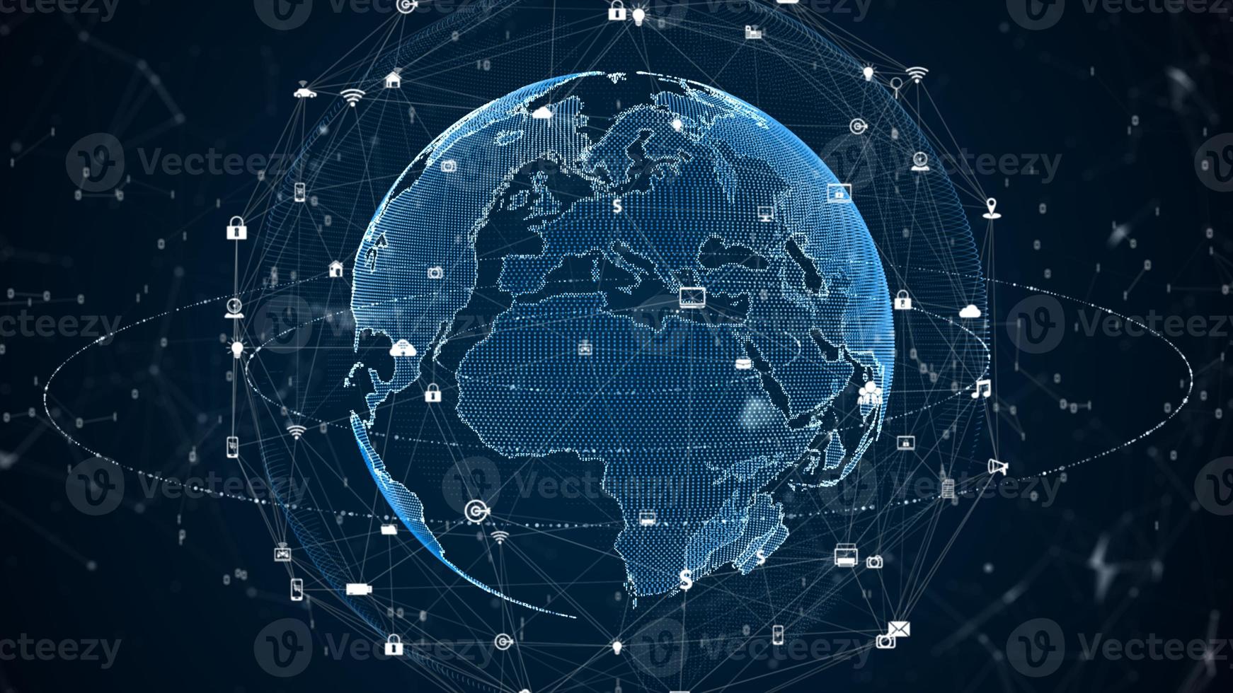 conexão de dados de rede de tecnologia. rede digital e segurança cibernética. Conectividade 5g de dados digitais e fundo futurista conceitual. foto