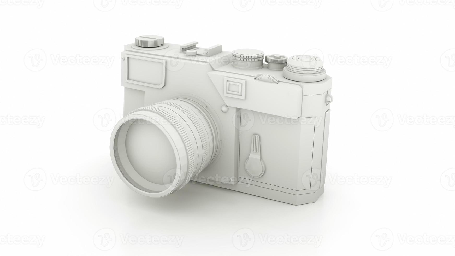 câmera vintage preto e branco. ilustração 3D foto
