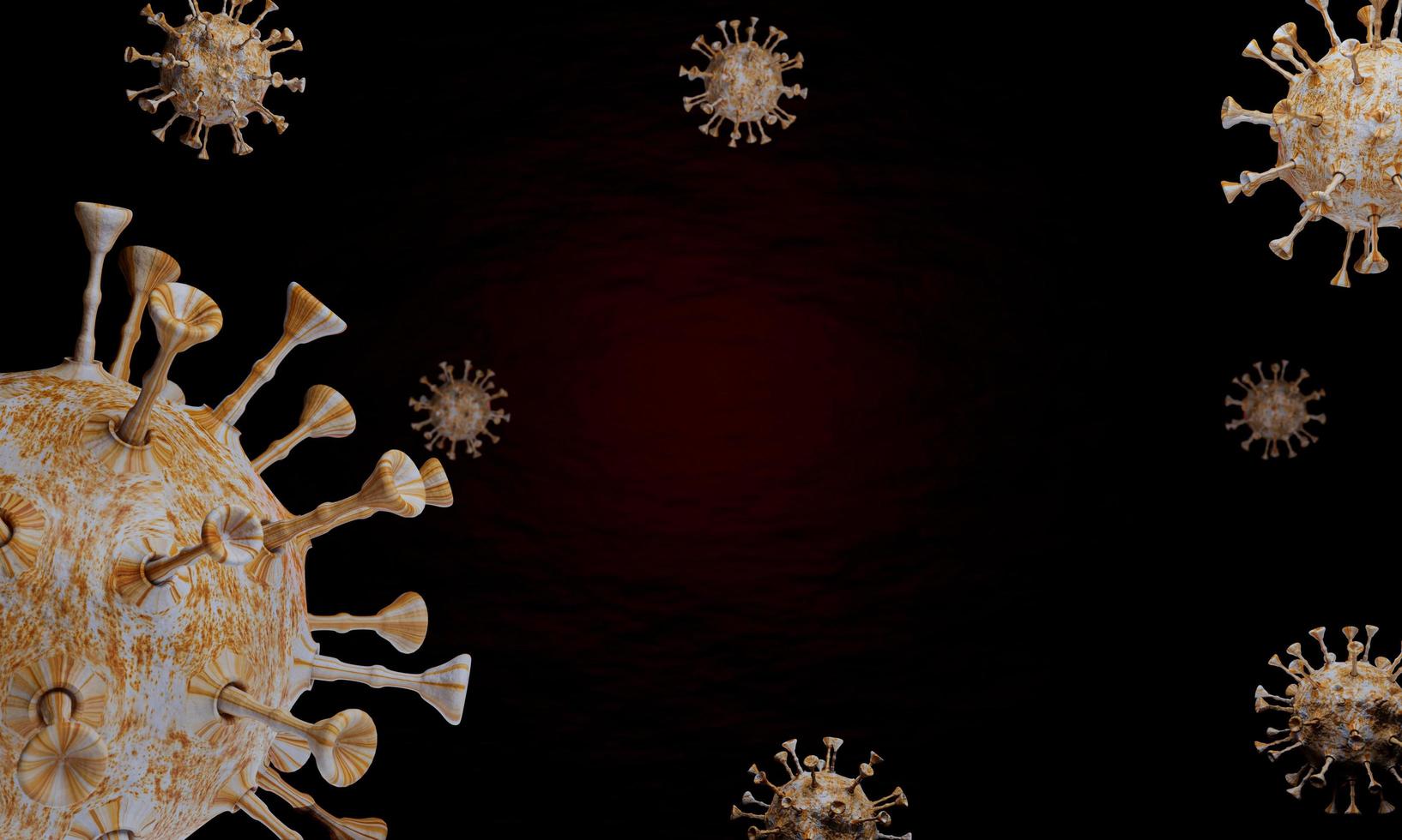 ilustração médica de infecção por doença de coronavírus covid-19. células do vírus covid da gripe respiratória do patógeno. novo nome oficial para a doença de coronavírus chamado covid-19. renderização 3D. foto