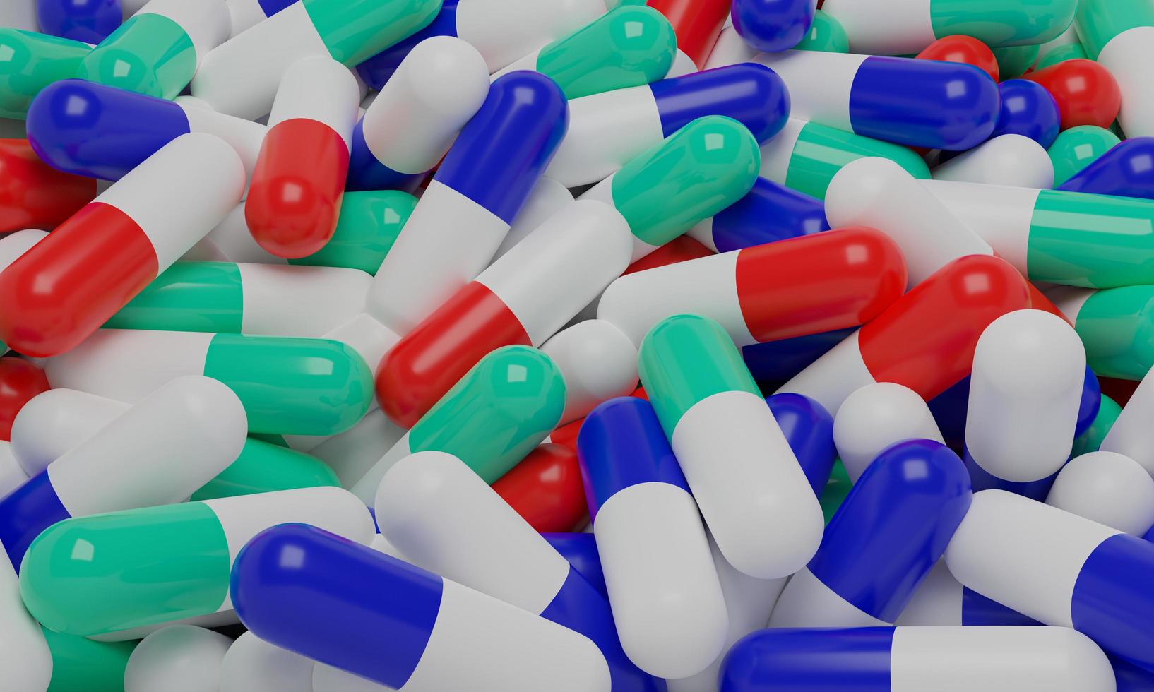 farmacêutica pílulas coloridas medicina antibióticos comprimidos medicina. renderização 3D. foto