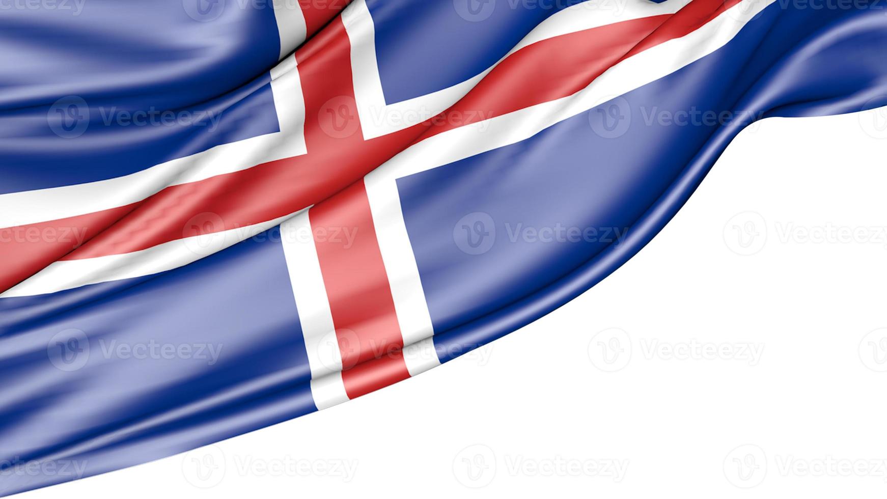 bandeira da islândia isolada no fundo branco, ilustração 3d foto