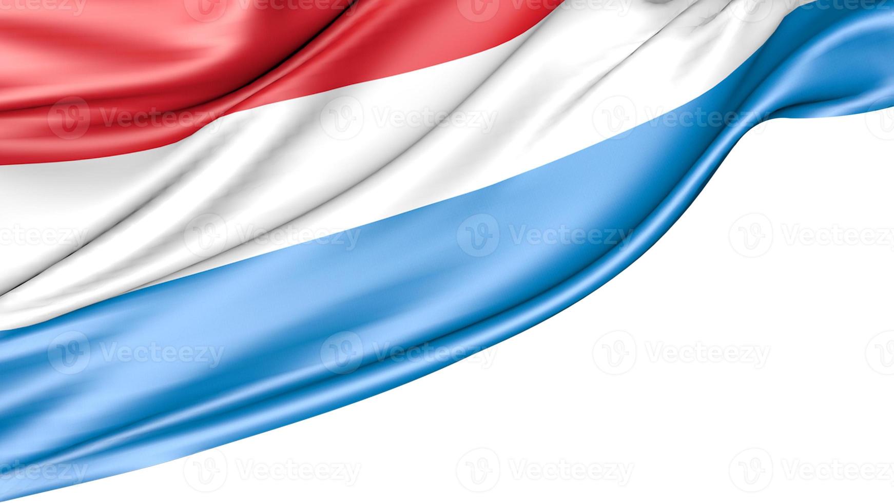 bandeira de luxemburgo isolada no fundo branco, ilustração 3d foto