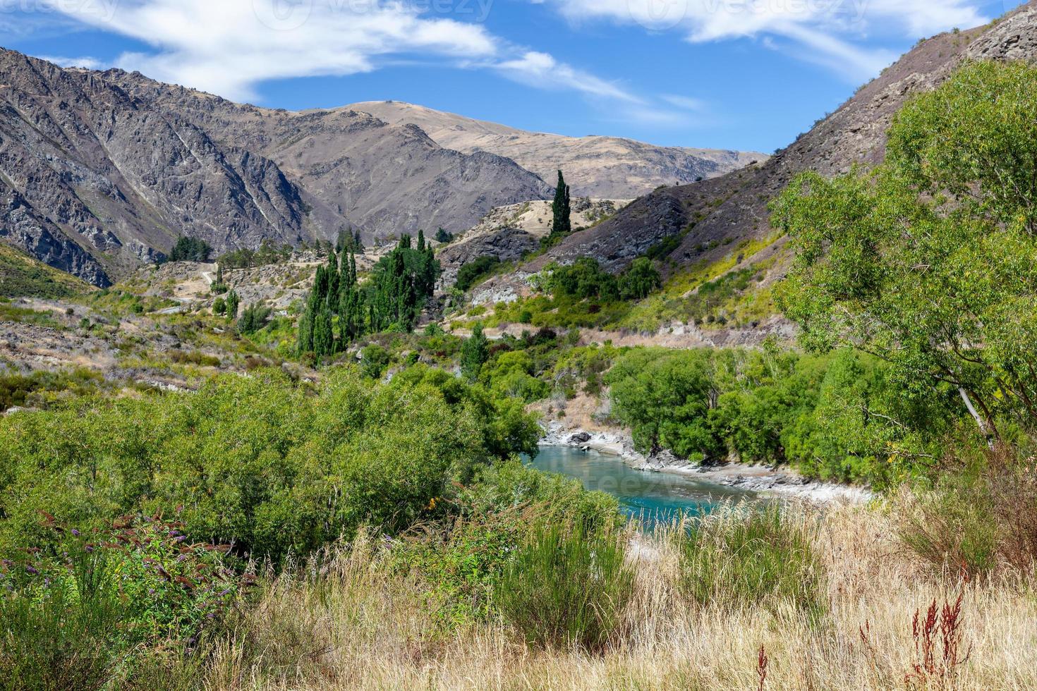 abordagem ao desfiladeiro de kawarau no sul da ilha da nova zelândia foto