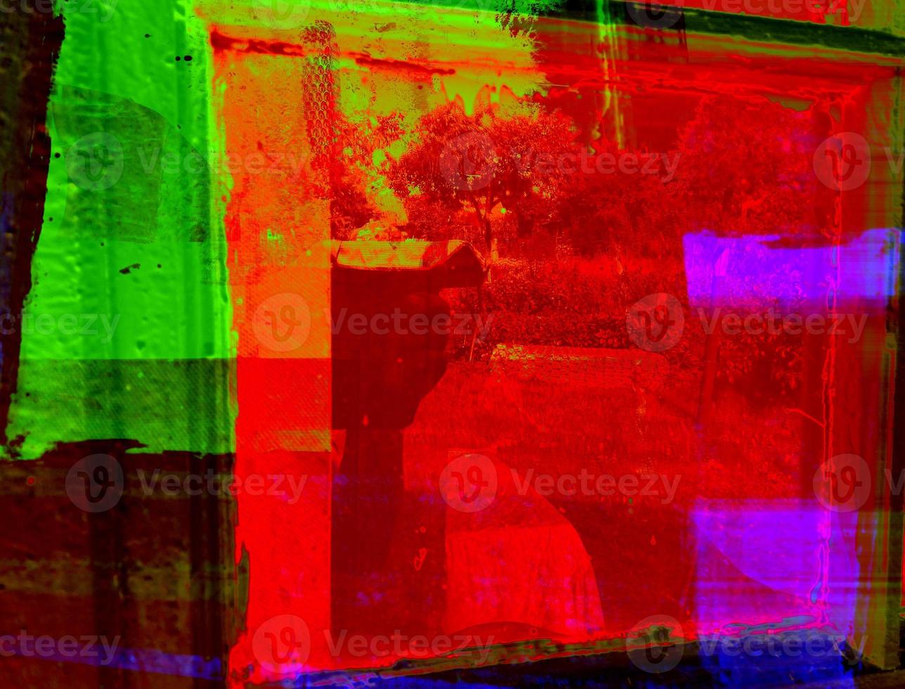 fundo volumétrico abstrato com uma combinação espetacular de vermelho, azul, amarelo e verde foto