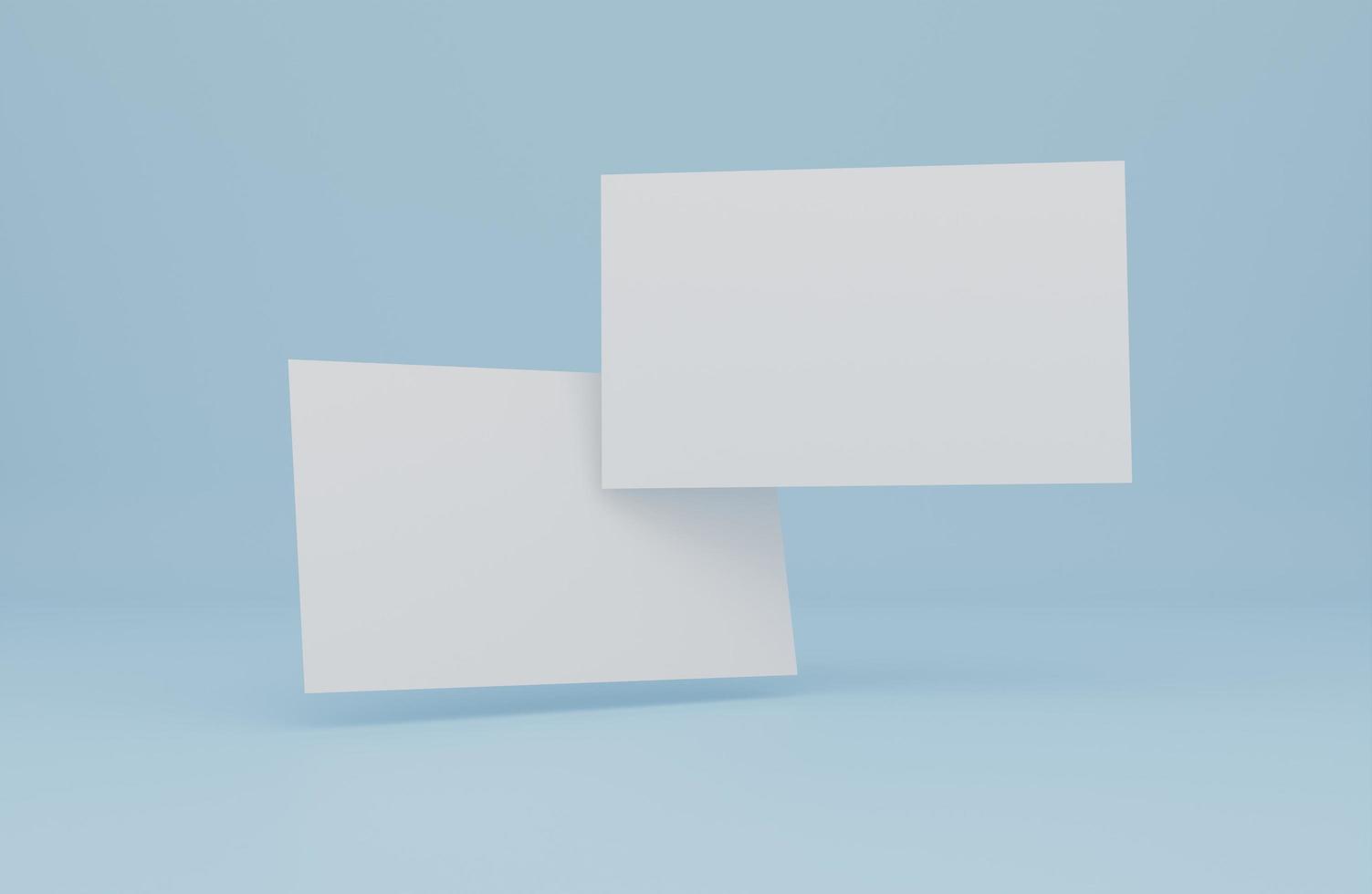 modelo de maquete de cartão de visita moderno com traçado de recorte. design de maquete para apresentação de marca, identidade corporativa, publicidade, pessoal, artigos de papelaria, apresentações de designers gráficos. renderização em 3D foto
