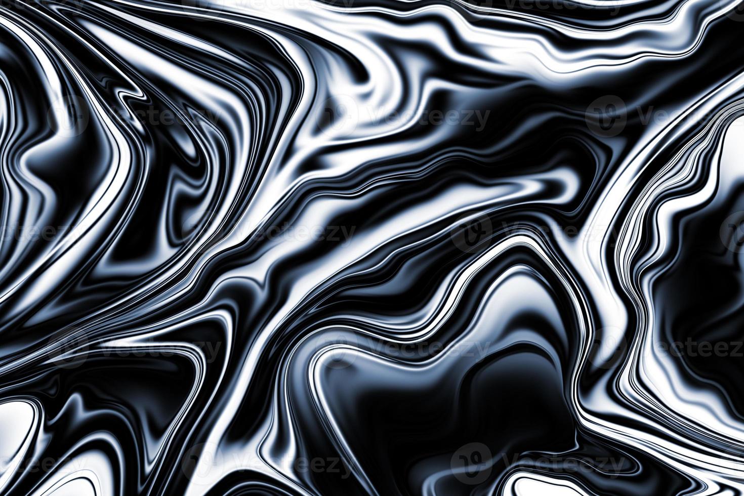 padrão de fluxo livre de mármore de arte fluida abstrata com fundo de cor gradiente metálico preto e branco moderno. foto