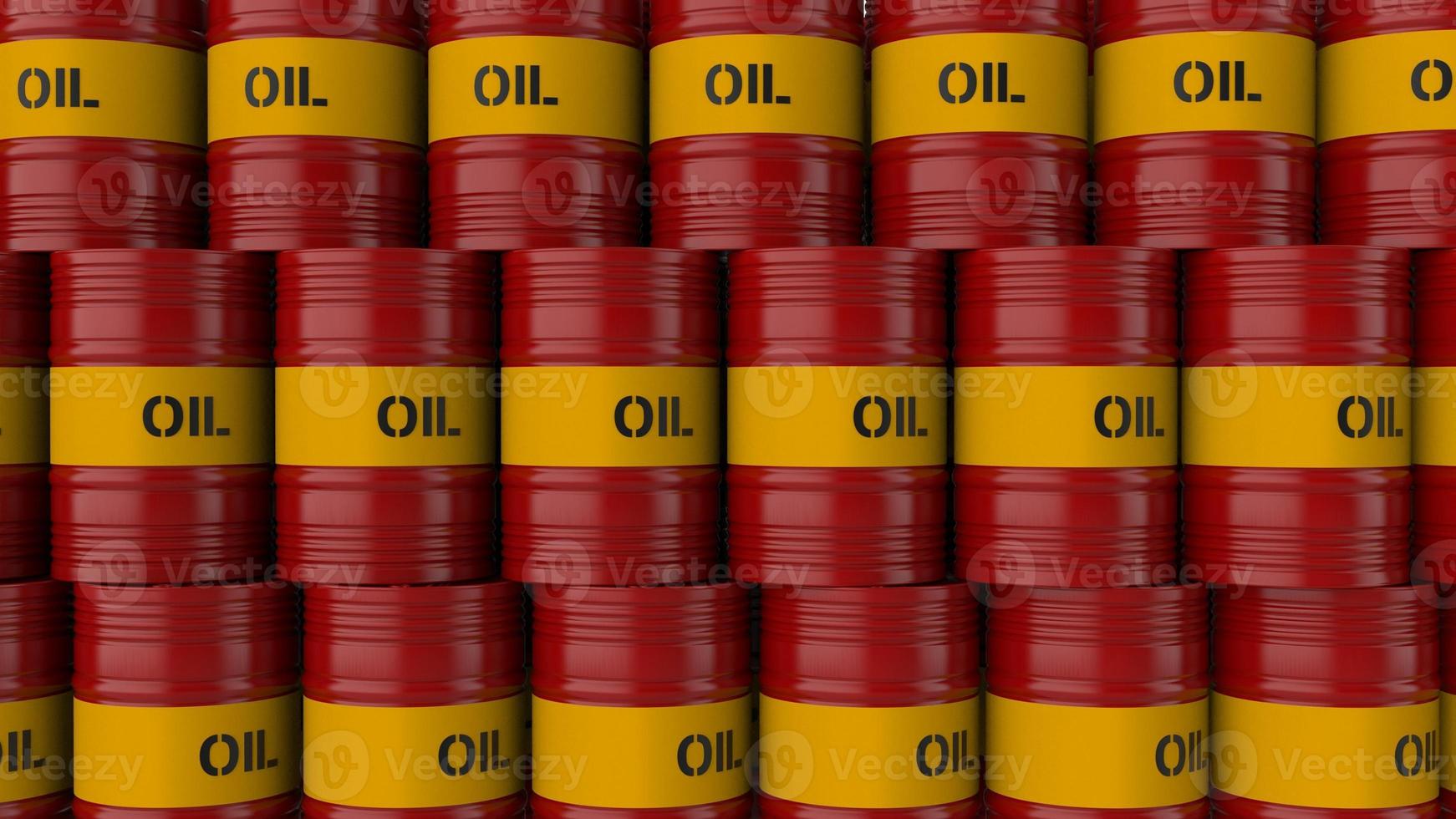 combustível em latas de aço pintadas indústria petroquímica imagem 3d render ilustração foto