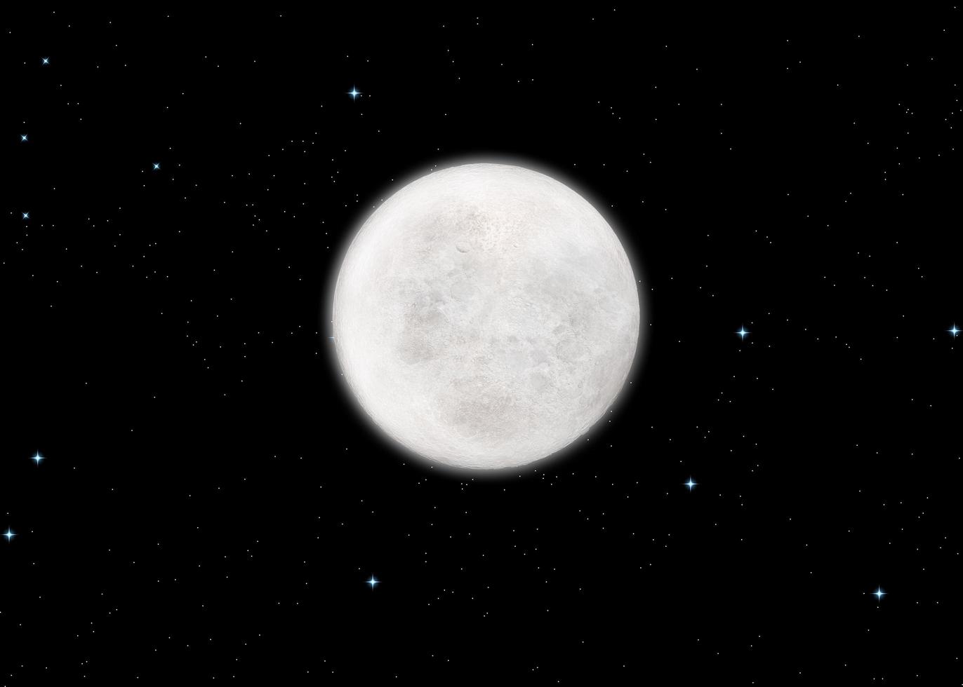 3d de alta resolução rendem a ilustração do espaço profundo escuro, estrelas e lua. melhor lua texturizada. astronomia científica, superfície lunar detalhada, fundo preto. foto