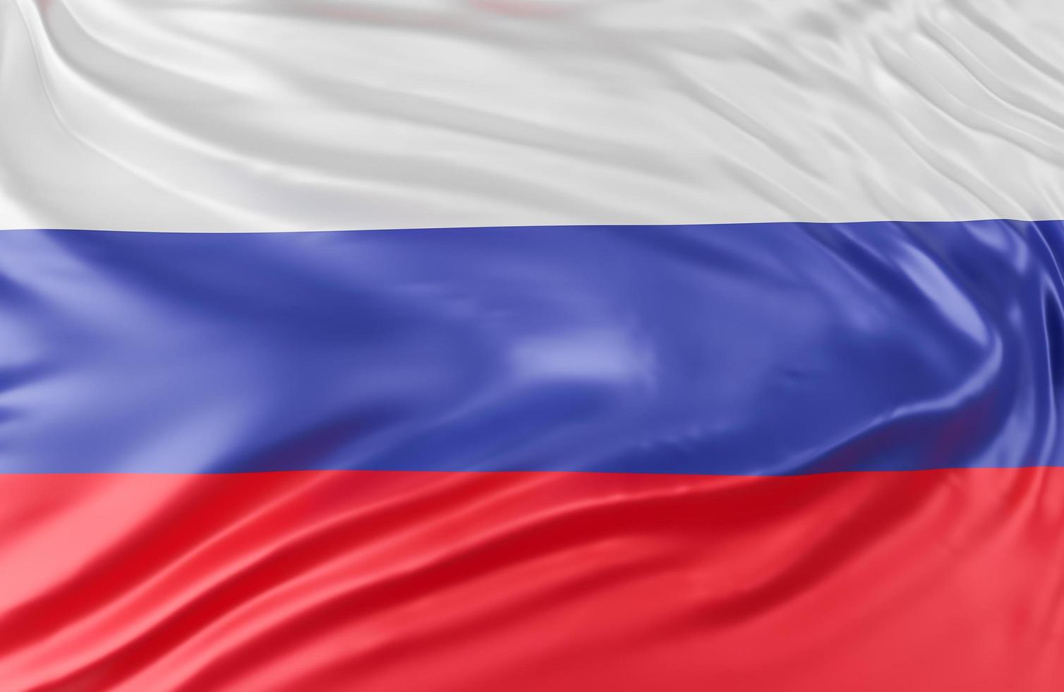 linda onda de bandeira da federação russa close-up no fundo do banner com espaço de cópia., modelo 3d e ilustração. foto