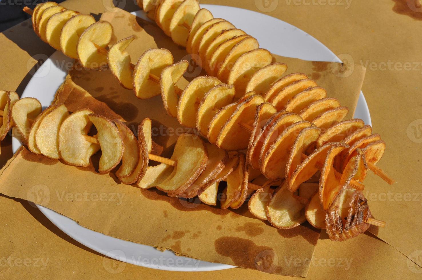 batatas fritas espeto lanche foto