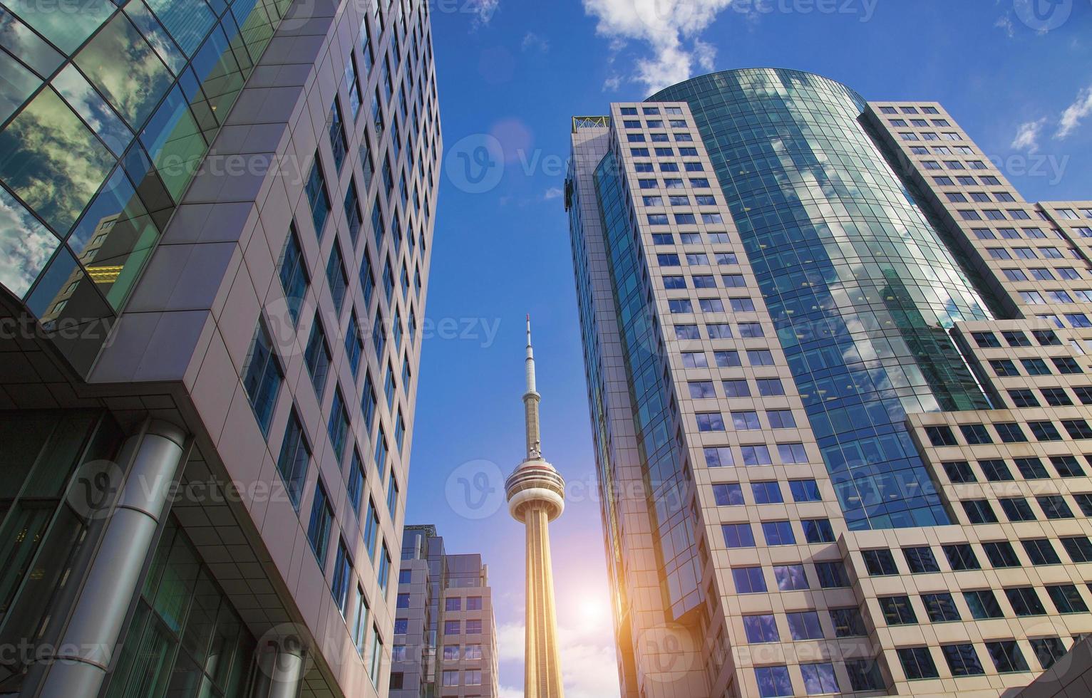 horizonte cênico do distrito financeiro de toronto e horizonte de arquitetura moderna foto