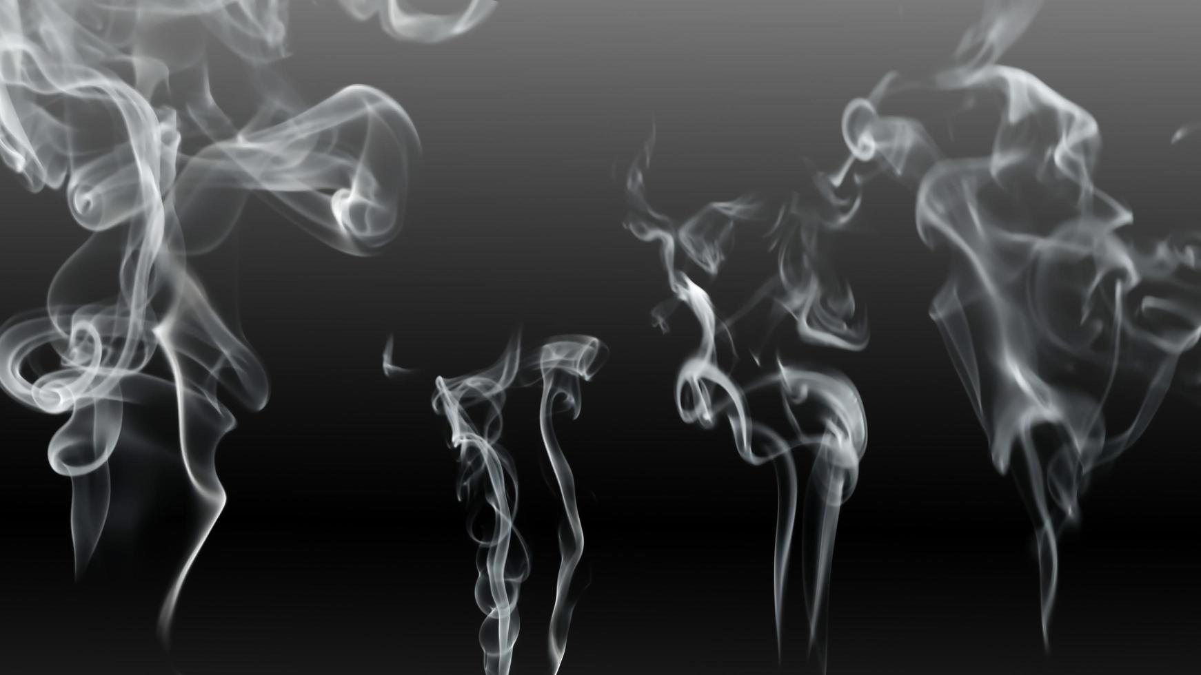movimento desfocado abstrato de fumaça de cigarro em fundo preto foto