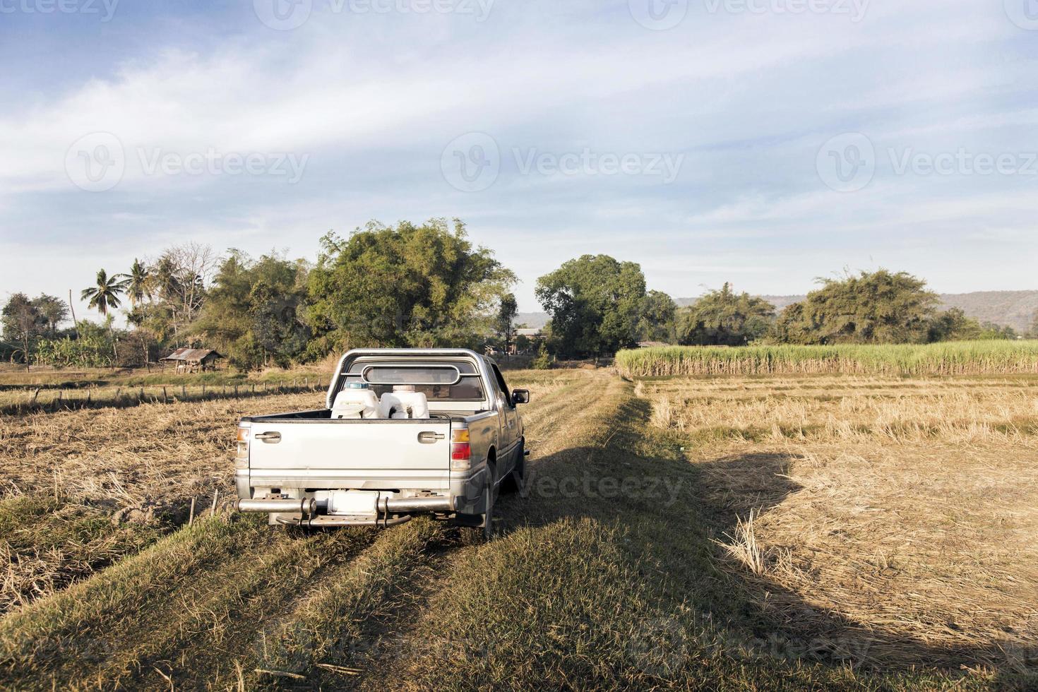 caminhão no campo na vida rural da agricultura foto